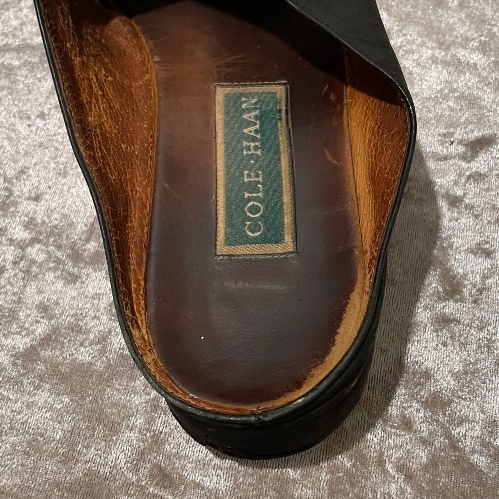 COLE HAAN Black Leather Slide Sandals - Picture 6 of 6